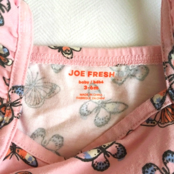 joe fresh butterfly flounced sleeve summer romper playsuit 3-6 months baby girl - Picture 4 of 7